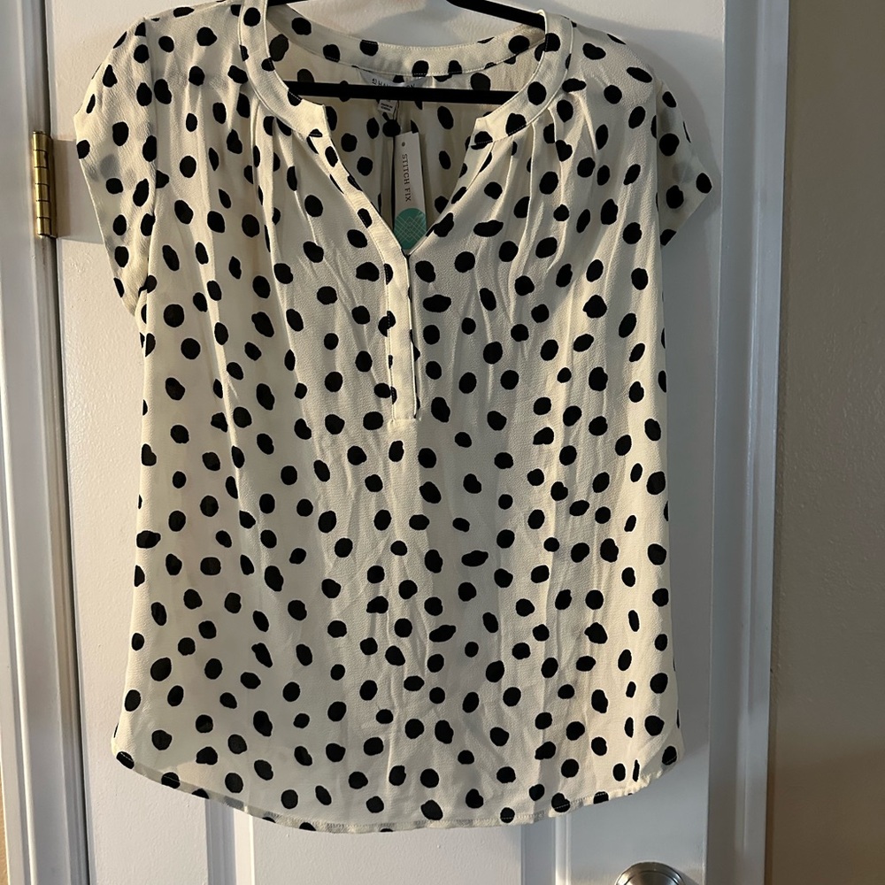 Short sleeve blouse XL Off White